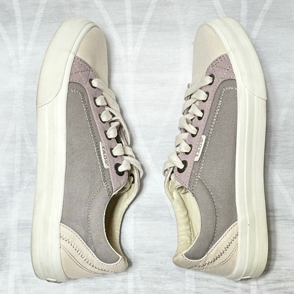 Taos Plim Soul Womens Sneakers sz 6 Beige Purple Lavender Canvas No‎ Footbed - Picture 5 of 8